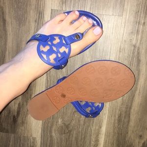 Blue Tory Burch flip flops
